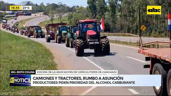 Camiones y tractores rumbo a Asunción: productores exigen prioridad del alcohol carburante - ABC Noticias - ABC Color