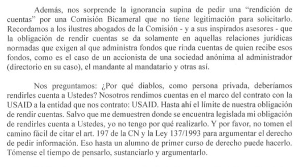 Durísima respuesta de abogados a congresistas que pidieron rendir cuentas sobre fondos de EEUU