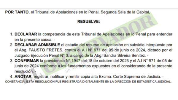 Tribunal ratifica remisión de autos a Procuraduría y Fiscalía sobre revocatoria de procedimiento abreviado