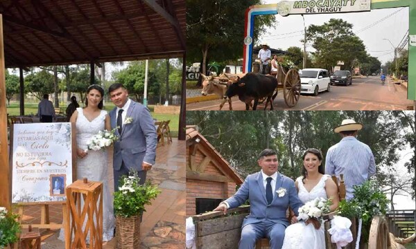 Boda a lo yma: Novia llegó en carreta para dar el “Sí, quiero” – Prensa 5