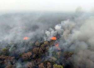 Incendio en Chovoreca, “controlado” por la naturaleza: bomberos buscan llegar a zona del fuego - Nacionales - ABC Color