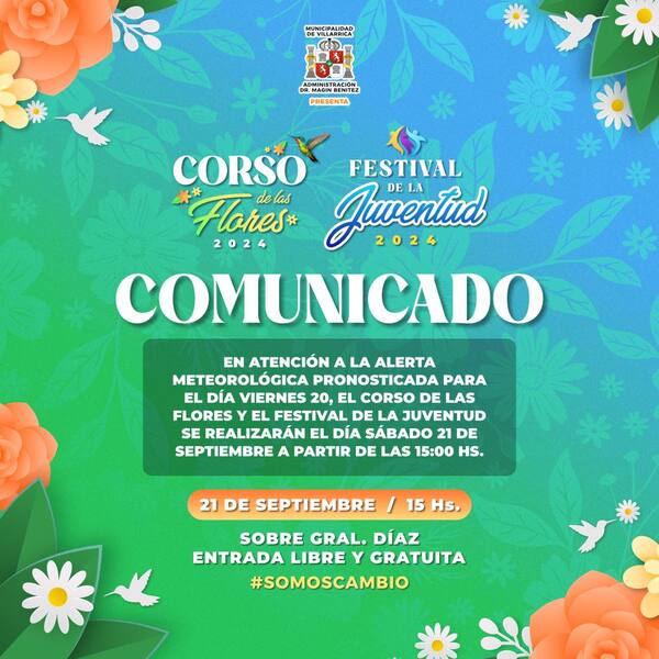 CORSO DE LAS FLORES SERÁ EL SÁBADO EN VILLARRICA