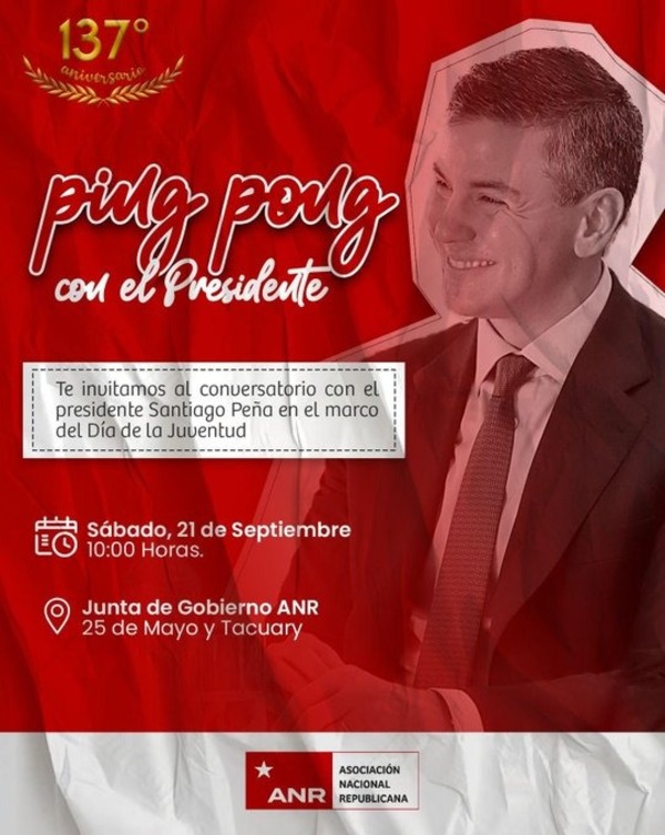 Invitan a un “ping pong” con Santiago Peña por el Día de la Juventud - ADN Digital