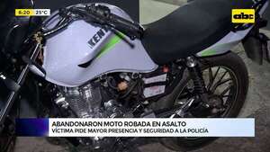 Luque: robaron moto en asalto y luego la abandonaron  - ABC Noticias - ABC Color