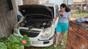 Hurtan batería de automóvil y pertenencias de una madre de familia