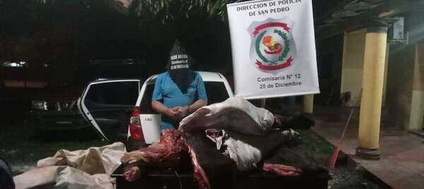 Detienen a un hombre con media res de un animal vacuno - Nacionales - ABC Color
