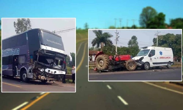 Arroyos y Esteros: Triple choque entre bus, tractor y ambulancia dejó un fallecido – Prensa 5