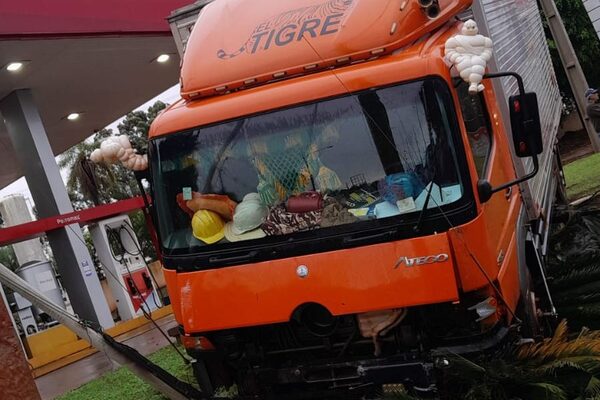 Camión se estrella contra letrero de un surtidor en Hernandarias – Diario TNPRESS