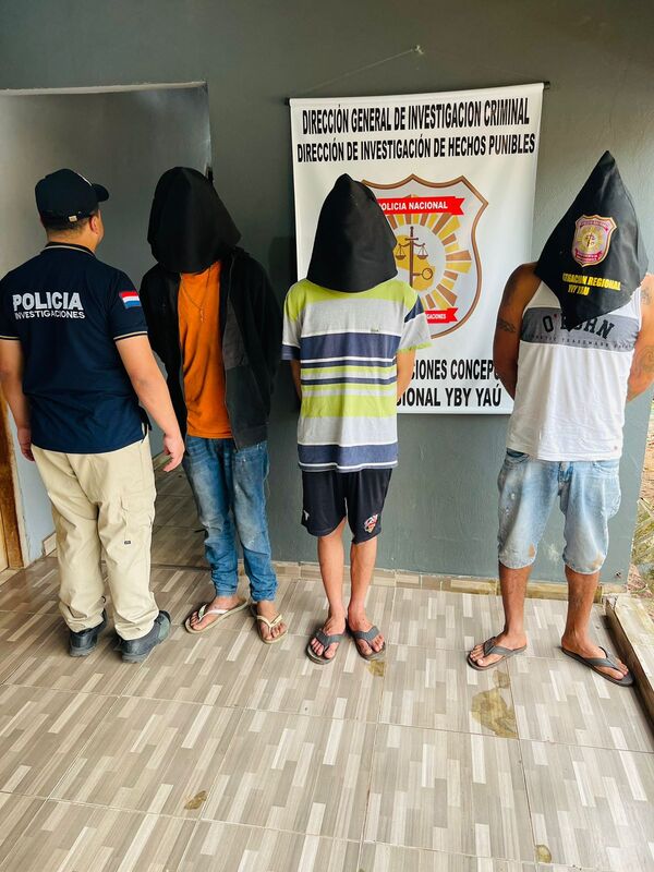 Allanamiento en Yby Yaú culmina con la detención de tres personas involucradas en hechos punibles