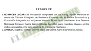 Rechazan recusación que trabó inicio de juicio a esposa del fallecido “Aguacate”