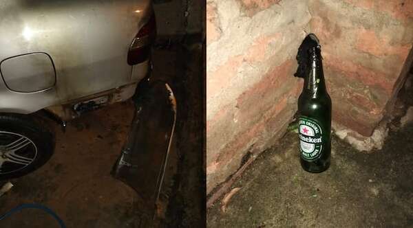 Susto y pánico: bomba molotov desata incendio intencional de un vehículo - Noticiero Paraguay