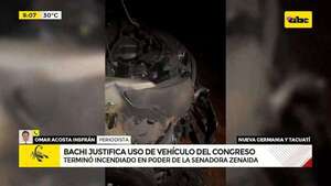 Se incendió un vehículo del Congreso: novio de una senadora estaba al mando  - ABC Noticias - ABC Color