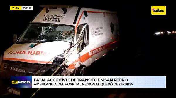 San Pedro: fatal accidente de tránsito deja sin ambulancia al hospital regional - ABC Noticias - ABC Color