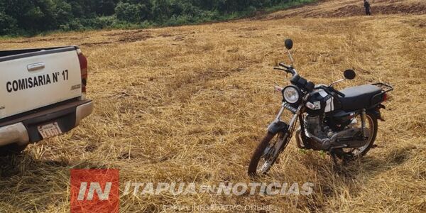 POLICÍA DE NATALIO RECUPERA MOTOCICLETA QUE HABÍA SIDO HURTADA - Itapúa Noticias
