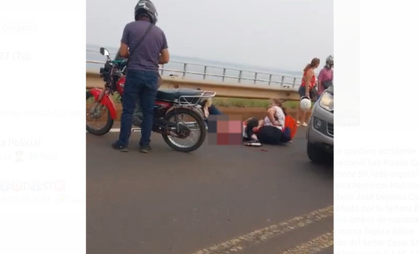 (VIDEO). Terrible accidente de tránsito sobre el puente San Roque González de Santa Cruz