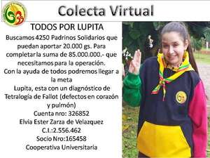 Coronel Bogado: Realizan campaña solidaria para costear insumos de operación del corazón de una niña de 13 años - Nacionales - ABC Color