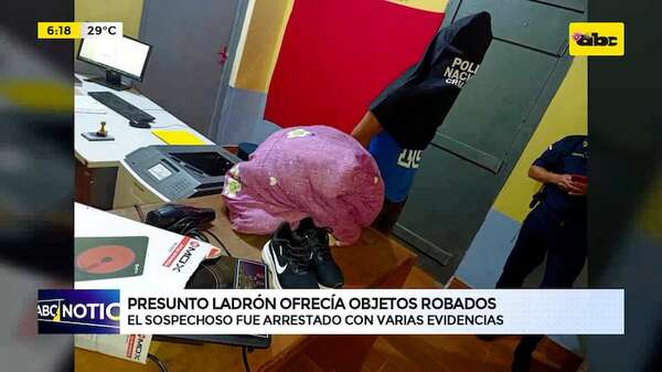 Video: Presunto ladrón ofrecía objetos robados fue arrestado - ABC Noticias - ABC Color