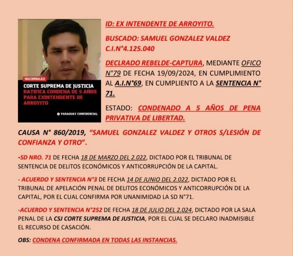 Pobladores de Arroyito Claman por Justicia: Exintendente con Orden de Captura Permanece Impune