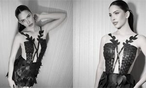 [GALERÍA] ¡Mañami! ExMiss paraguaya apareció con un sensual vestido hecho de neumático