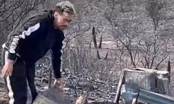 ¡Conmovedor! Moliniers tratando de recoger lo que quedó de su casa y las palabras de aliento de su pareja