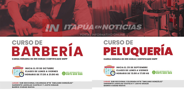 SECCIONAL COLORADA DE ENCARNACIÓN LANZA CURSOS DE PELUQUERÍA Y BARBERÍA EN CIUDAD NUEVA - Itapúa Noticias