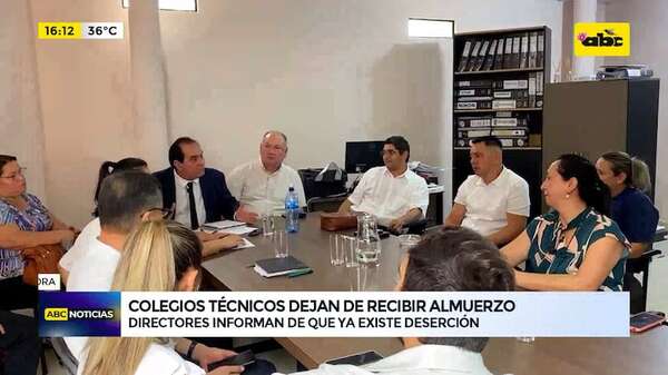 Colegios técnicos dejan de recibir almuerzo: estudiantes de nivel medio se reúnen buscando solución - ABC Noticias - ABC Color