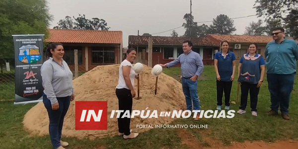 INICIAN OBRAS DE CONSTRUCCIÓN DE AULA EN LA ESCUELA PEDRO DE LLAMAS DE TRINIDAD - Itapúa Noticias