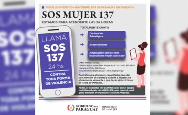 Línea “137” está disponible para mujeres víctimas de violencia