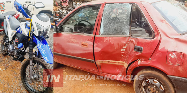MOTOCICLISTA RESULTÓ HERIDO TRAS COLISIÓN CON AUTOMÓVIL EN HOHENAU - Itapúa Noticias