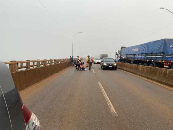 Motociclista herida por desperfecto en el Puente Quiteria