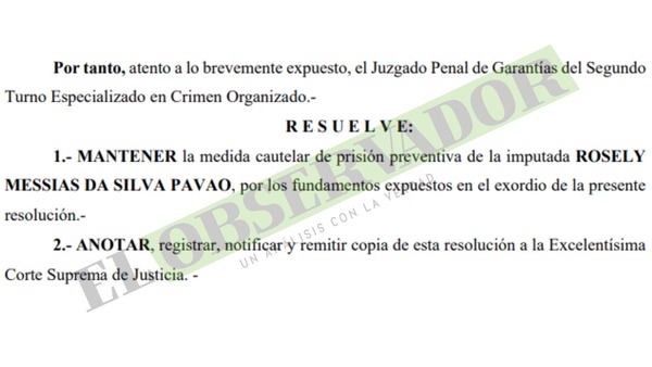 Por peligro de fuga latente, nuera de Jarvis seguirá con prisión preventiva