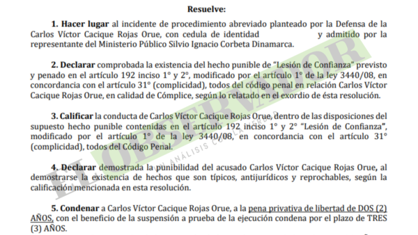 Caso Hugo Javier: Condenado con suspensión deberá reparar daño por 25 millones 