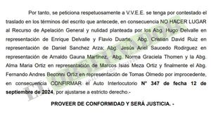 Fiscalía rechaza estado de indefensión a Tomás Olmedo y pide no hacer lugar a Apelación General