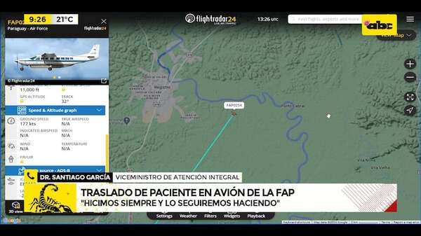 Traslado de pacientes en avión de la FAP: ¿es un servicio para todos?  - ABC Noticias - ABC Color