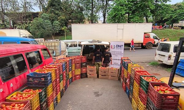 Tres toneladas de tomate de contrabando fueron incautadas de un camión