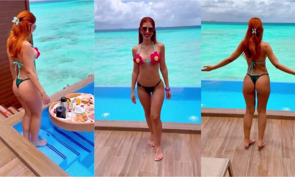 [VIDEO] Novia veinteañera de exgobernador pela cuerazo en “el paraíso”