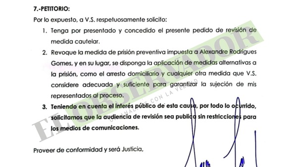 Defensa de Alexandre Gomes solicita audiencia pública para revisión de prisión preventiva