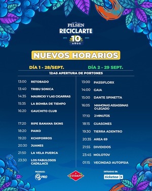 Reciclarte anunció los nuevos horarios para los shows de ambos días - Unicanal
