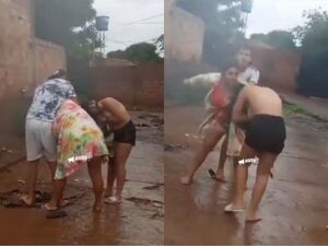 (VIDEO). ¡Escándalo! Doñita saca de los pelos a yiyita semi opivo tras pillarlo con su ména