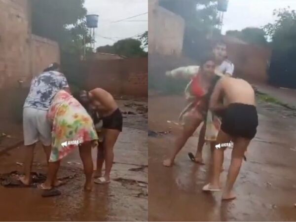 (VIDEO). ¡Escándalo! Doñita saca de los pelos a yiyita semi opivo tras pillarlo con su ména