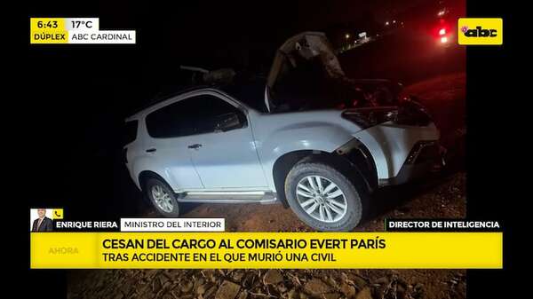 Video: apartan del cargo al comisario Evert París tras accidente fatal - ABC Noticias - ABC Color