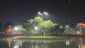 Realizan pruebas al nuevo sistema de iluminación de la Laguna Punta Porā