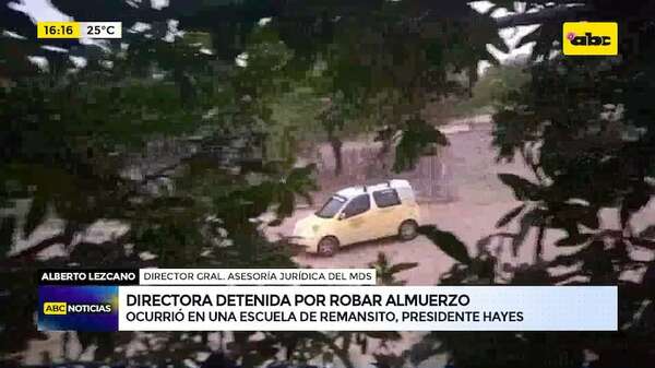 Video: directora detenida por presuntamente robar almuerzo escolar en escuela de Remansito - ABC Noticias - ABC Color