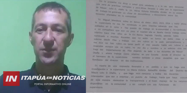 DENUNCIAN CORRUPCIÓN Y NEPOTISMO EN SISTEMA EDUCATIVO DE M. OTAÑO - Itapúa Noticias