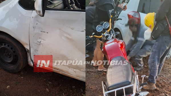 MOTOCICLISTA LESIONADO TRAS COLISIÓN CON UN AUTOMÓVIL EN EL B° ITA PASO - Itapúa Noticias