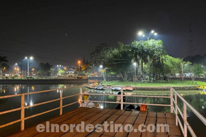 Emblemática Laguna Punta Porā de Pedro Juan Caballero renueva su iluminación para incentivar paseos pedestres nocturnos - El Nordestino