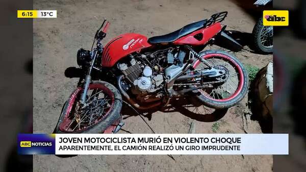San Antonio: joven motociclista murió en violento choque - ABC Noticias - ABC Color