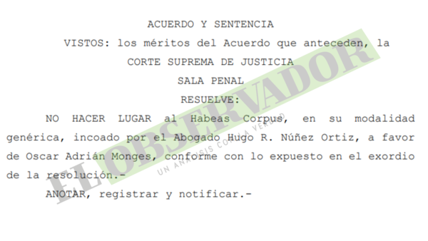 Caso Berilo: Sala Penal rechaza Hábeas Corpus Genérico por no ser la vía para atacar cuestiones procesales