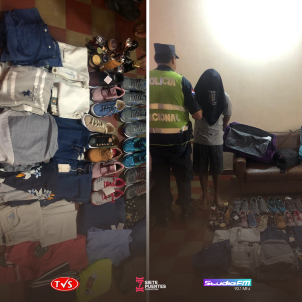 APREHENDEN A UN HOMBRE EN ENCARNACIÓN POR SUPUESTO HURTO Y RECUPERAN OBJETOS ROBADOS - TVS