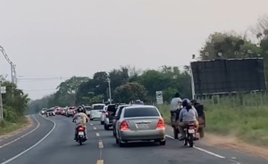 Alta congestión vehicular en Ruta Luque-San Bernardino durante el Operativo Retorno